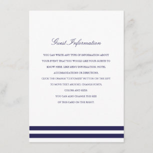 Nautical Navy Wedding Insert
