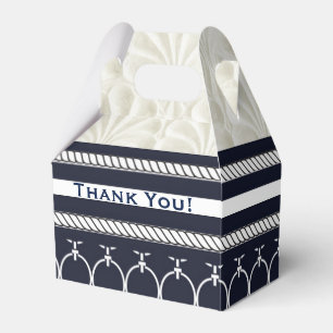 Nautical Navy & White Elegant Beach Wedding Favor Box