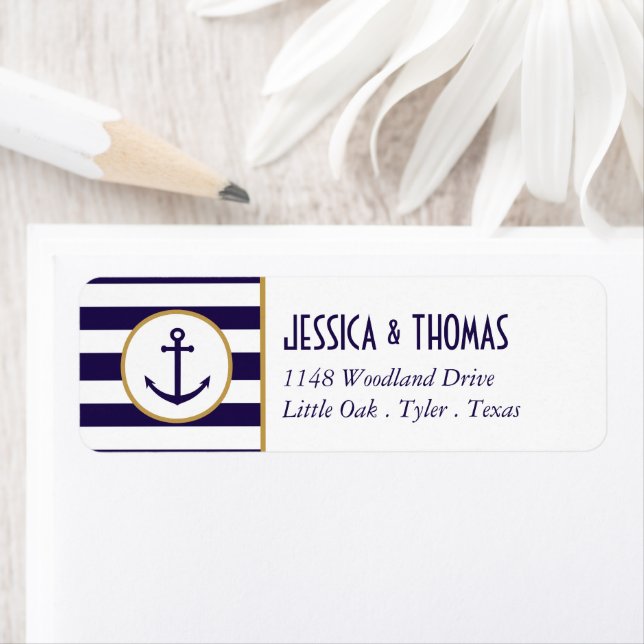 Nautical Navy & White Stripe Anchor Wedding (Insitu)