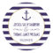 Nautical Navy & White Stripe Anchor Wedding Favour