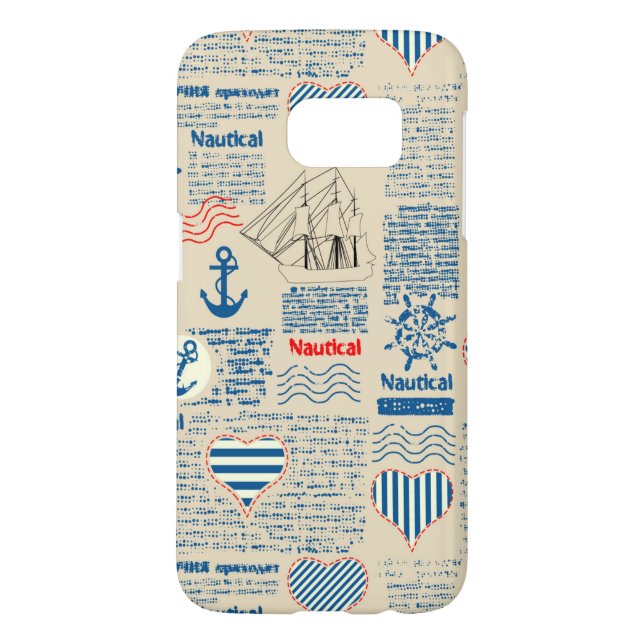 Nautical Newspaper Pattern Case-Mate Samsung Galaxy Case (Back)