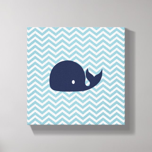 Nautical nursery whale canvas (Front)