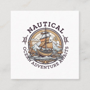 Nautical ocean adventure square business card