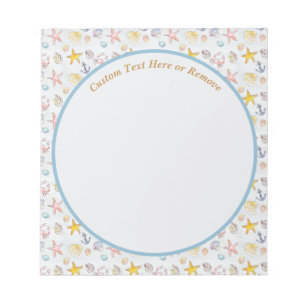 Nautical Ocean Beach Sea Starfish Sailing Seashell Notepad