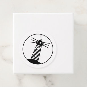Nautical Ocean Beacon Lighthouse Striped Art Favour Tags