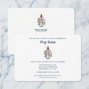 Nautical Ocean Beacon QR Code RSVP Card