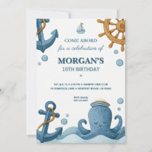 Nautical Ocean Birthday Invitation