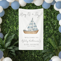 Nautical Ocean Boy Baby Shower Welcome Sign