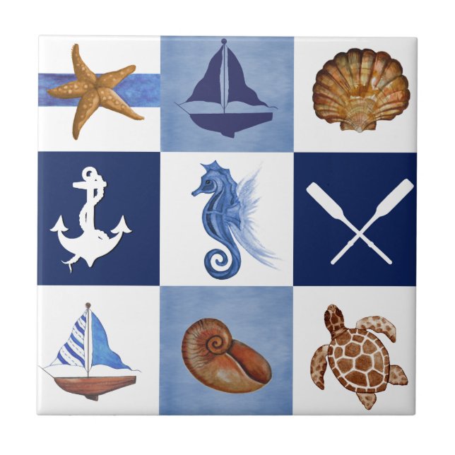 Nautical Ocean Designs Tile (Front)