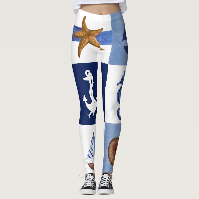 Nautical Ocean Leggings (Front)