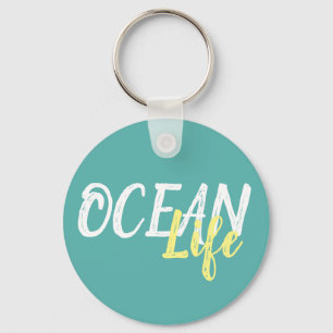 nautical OCEAN LIFE lettering   Keychain