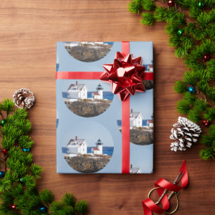 Nautical Ocean Lighthouse Christmas Wrapping Paper