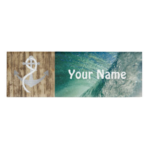Nautical Ocean Name Tag