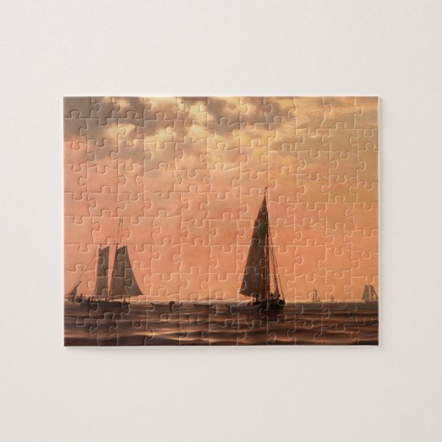 Nautical Ocean Scene With Ships Puzzle (Horizontal)