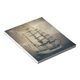 Nautical Ocean Sea Vintage Sailing sailboat Notepad