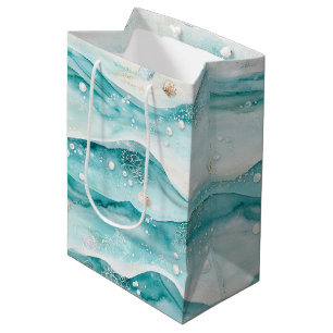 Nautical Ocean Seashell Pattern Medium Gift Bag