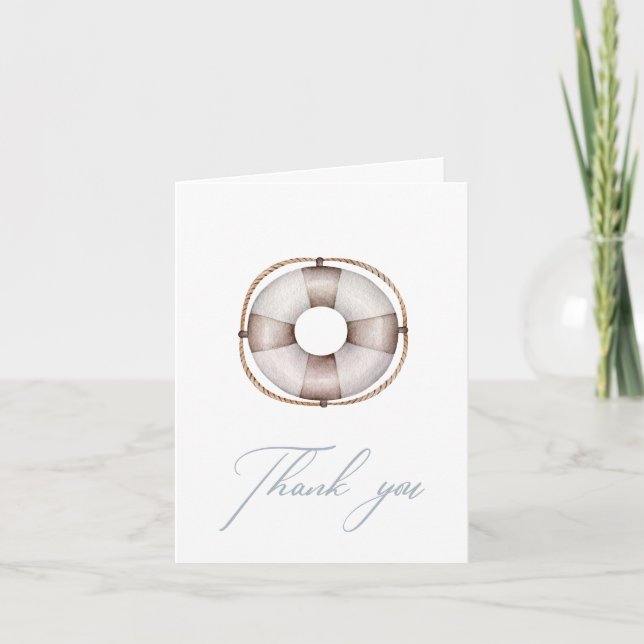 Nautical Ocean Thank You Card (Front)