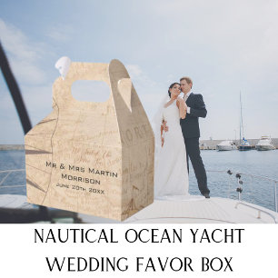 Nautical Ocean Yacht Wedding Favor Box