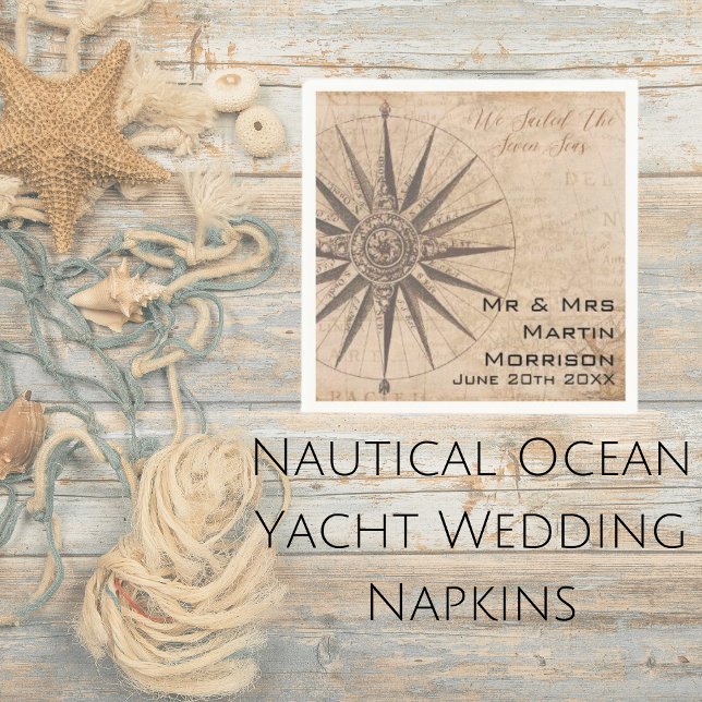 Nautical Ocean Yacht Wedding Napkin (Nautical Ocean Yacht Wedding Napkins)