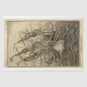 Nautical Octopus Boat Ephemera Decoupage Ship Tissue Paper