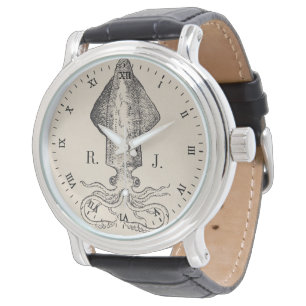 Nautical Octopus Personalized Monogram Watch