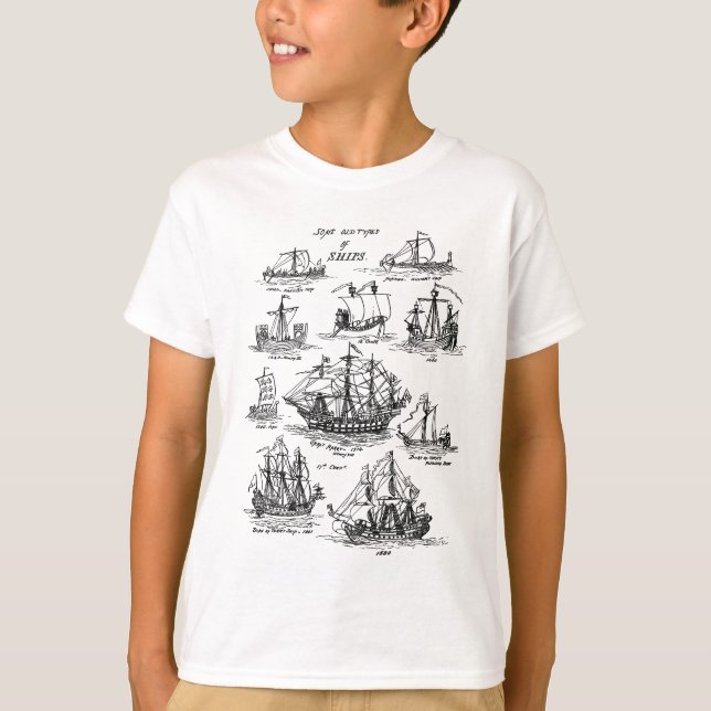 NAUTICAL OLD SAILING SHIPS T-Shirt (Front)