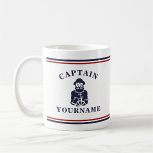 Nautical Old Scruff Captain Personalized Block Mug
