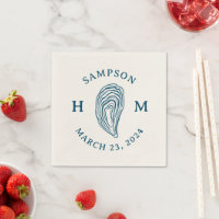 Nautical Oyster Shell Monogram with Name Date