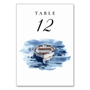 Nautical Paddle Boat Wedding Table Number