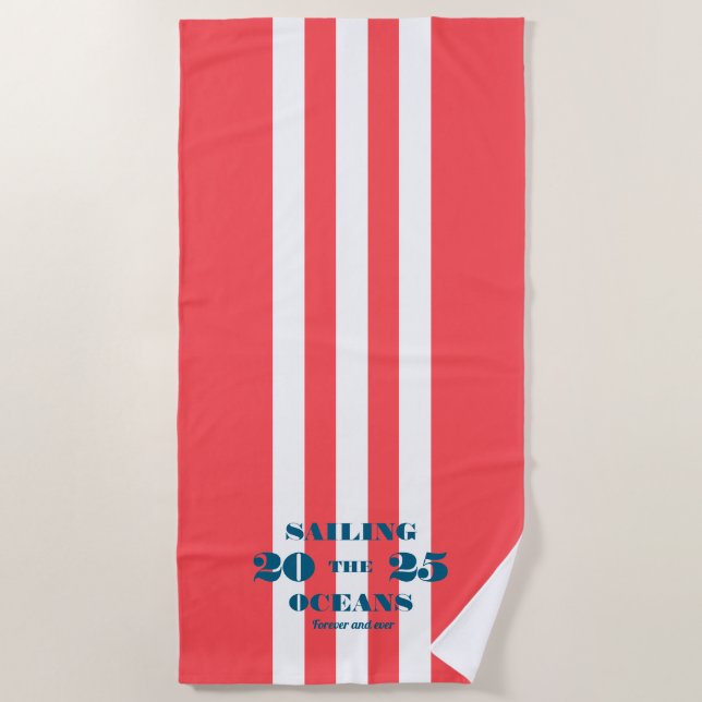 Nautical Party Beach Towel (Front)