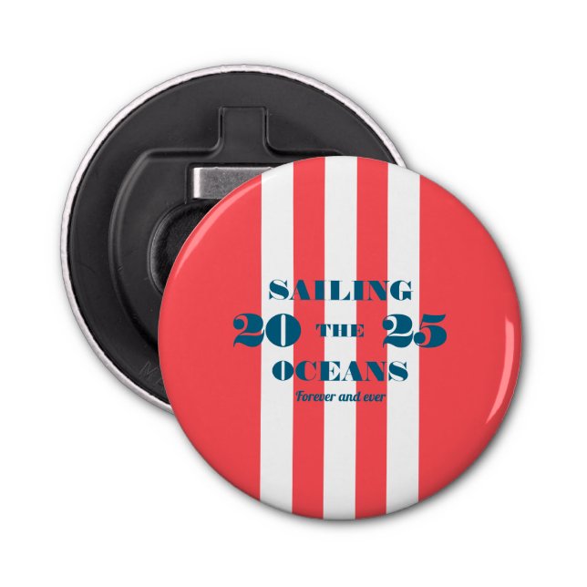 Nautical Party Button Bottle Opener (Front)