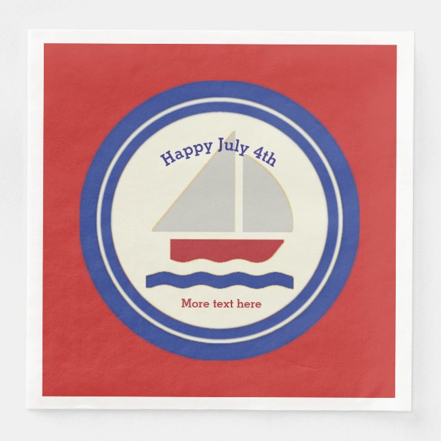 Nautical  Patriotic Paper Napkins (Front)