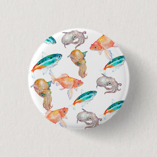Nautical pattern 1 inch round button