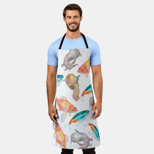 Nautical pattern apron
