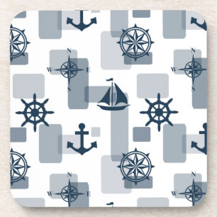 Nautical pattern coaster