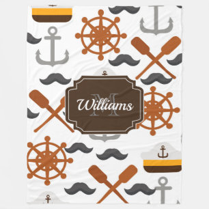Nautical Pattern Fleece Blanket