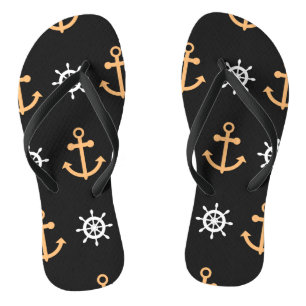 Nautical Pattern Flip Flops