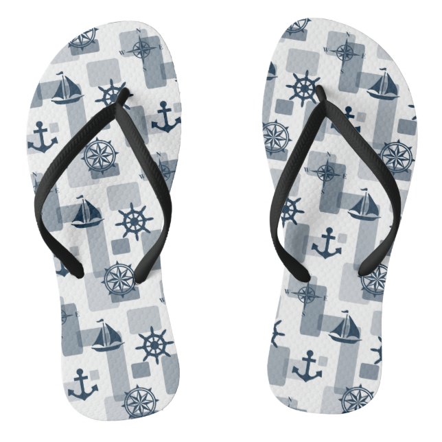 Nautical pattern flip flops (Footbed)