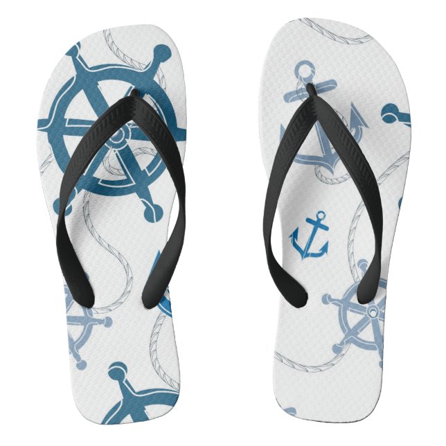 Nautical pattern flip flops (Footbed)
