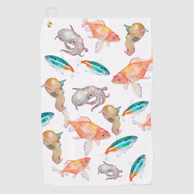 Nautical pattern golf towel (Front)