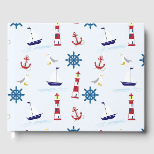 Nautical Pattern Guest Book