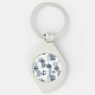 Nautical pattern keychain