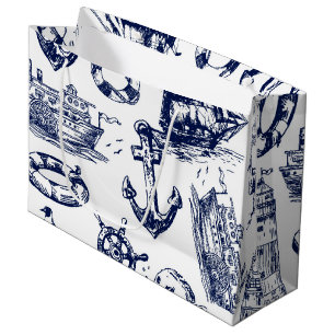Nautical Pattern Large Gift Bag