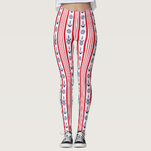 Nautical Pattern Leggings