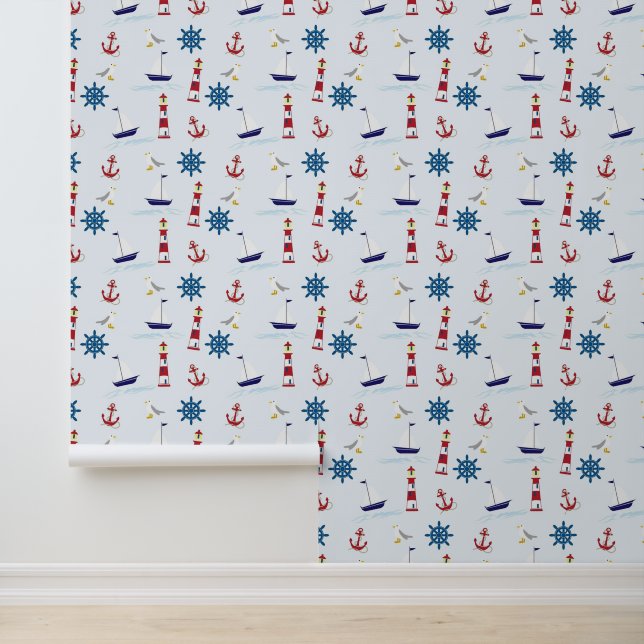 Nautical Pattern Maritime Wallpaper (Application)