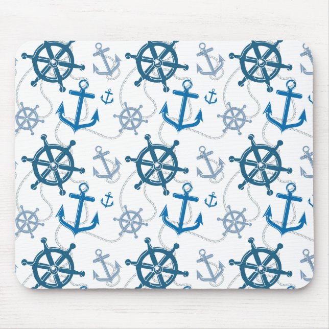Nautical pattern mouse pad (Front)