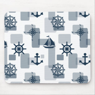 Nautical pattern mouse pad