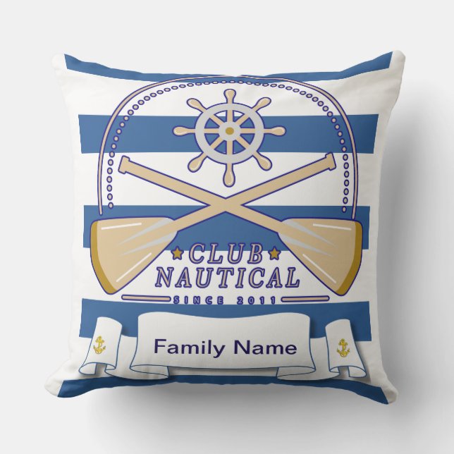 Nautical pattern  outdoor pillow (Front)