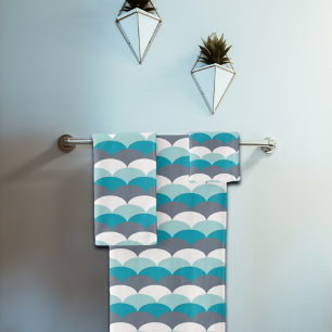 Nautical Pattern Seashells Bath Towel Set