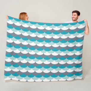 Nautical Pattern Seashells Fleece Blanket